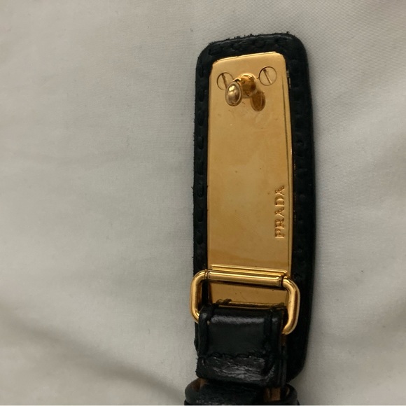 FANCY BLACK LEATHER PRADA BELT - Picture 3 of 9